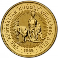 Gold coin Australia THE AUSTRALIAN NUGGET. 1/10 OZ. 9999 GOLD 1998.