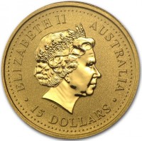 Gold coin Australia KM# 426 ELIZABETH II. AUSTRALIA IRB. 15 DOLLARS.