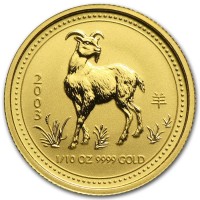 2003. 羊. 1/10 OZ 9999 GOLD.