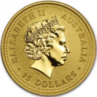 ELIZABETH II. AUSTRALIA. IRB. 15 DOLLARS.