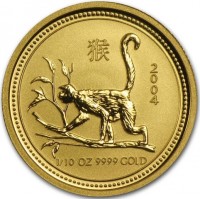 猴. 2004. 1/10OZ 9999 GOLD.
