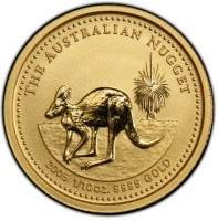 Gold coin Australia KM# 907 THE AUSTRALIAN NUGGET. 2005 1/10oz 9999 GOLD.
