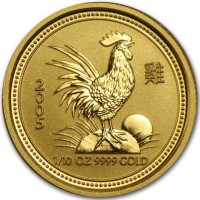 Gold coin Australia KM# 794 雞. 2005. 1/10OZ 9999 GOLD.