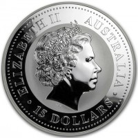 Silver coin Australia ELIZABETH II. AUSTRALIA. IRB. 15 DOLLARS.