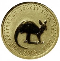 Gold coin Australia KM# 911 THE AUSTRALIAN NUGGET. 2006 1/10oz 9999 GOLD.