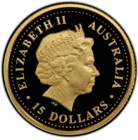 ELIZABETH II. AUSTRALIA. IRB. 15 DOLLARS.
