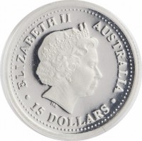 Platinum coin Australia KM# 980 ELIZABETH II. AUSTRALIA. IRB. 15 DOLLARS.