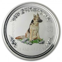 2006 狗. 1/2 KILO 999 SILVER.