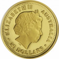 ELIZABETH II. AUSTRALIA. IRB. 15 DOLLARS.
