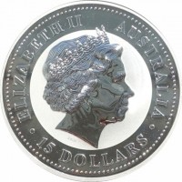ELIZABETH II. AUSTRALIA. IRB. 15 DOLLARS.