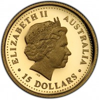 ELIZABETH II. AUSTRALIA. IRB. 15 DOLLARS.