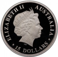 ELIZABETH II. AUSTRALIA. IRB. 15 DOLLARS.
