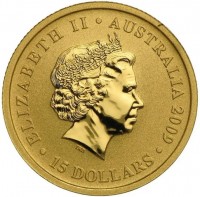 Gold coin Australia KM# 1764 ELIZABETH II. AUSTRALIA 2009. IRB. 15 DOLLARS.