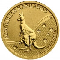 AUSTRALIAN KANGAROO. P JG. 1/10 OZ. 9999 GOLD.