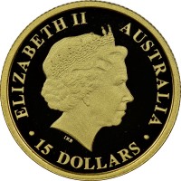 Gold coin Australia KM# 1407 ELIZABETH II. AUSTRALIA. IRB. 15 DOLLARS.