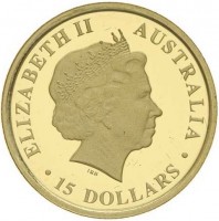 ELIZABETH II. AUSTRALIA. IRB. 15 DOLLARS.