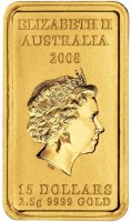 ELIZABETH II. AUSTRALIA. 2008. IRB. 15 DOLLARS. 2.5g 9999 GOLD.