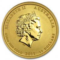 ELIZABETH II AUSTRALIA. IRB. 1/10oz 9999 GOLD 2011 15 DOLLARS.