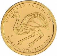 Gold coin Australia KM# 1536 DISCOVER AUSTRALIA. 2011 EMU 1/10 oz 9999 GOLD DB. P.