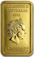 Gold coin Australia KM# 1610 ELIZABETH II. AUSTRALIA. 2011. IRB. 15 DOLLARS. 2.5g 9999 GOLD.