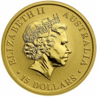 Gold coin Australia ELIZABETH II. AUSTRALIA. IRB. 15 DOLLARS.