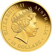 Gold coin Australia KM# 1725 ELIZABETH II. AUSTRALIA 2012. IRB. 15 DOLLARS.