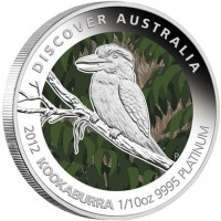 Platinum coin Australia KM# 1849 DISCOVER AUSTRALIA. 2012 KOOKABURRA 1/10oz 9995 PLATINUM. TV. P.