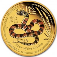 Gold coin Australia KM# 1835 蛇. P. Year of the Snake.