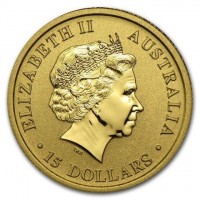 Gold coin Australia KM# 1989 ELIZABETH II. AUSTRALIA. IRB. 15 DOLLARS.