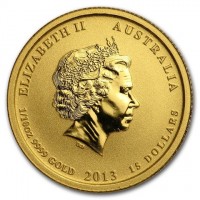 Gold coin Australia KM# 2074 ELIZABETH II AUSTRALIA. IRB. 1/10 OZ 9999 GOLD 2013 15 DOLLARS.