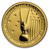 Gold coin Australia KM# 2074 AUSTRALIAN/AMERICAN MEMORIAL. P. WAR IN THE THE PACIFIC 1941-45.