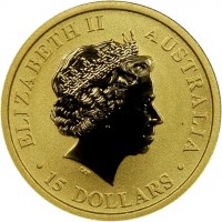 Gold coin Australia KM# 2123 ELIZABETH II. AUSTRALIA. IRB. 15 DOLLARS.