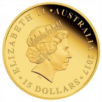 Gold coin Australia KM# 2777 ELIZABETH II. AUSTRALIA 2017. IRB. 15 DOLLARS.