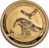 Gold coin Australia AUSTRALIAN WEDGE-TAILED EAGLE. 2018 1/10oz 9999 GOLD. P. JM.