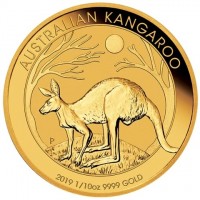 Gold coin Australia KM# 3768 AUSTRALIAN KANGAROO. P AH. 2019 1/10oz 9999 GOLD.