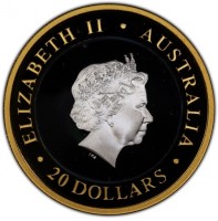 Bi-Metallic  center - silver  ring) coin  Australia  KM# 595