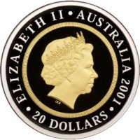 Bi-Metallic  center - silver  ring) coin  Australia  KM# 760