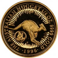 THE AUSTRALIAN NUGGET 1/4 OZ. 9999 GOLD. 1996.