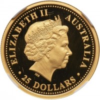 ELIZABETH II. AUSTRALIA. IRB. 25 DOLLARS.