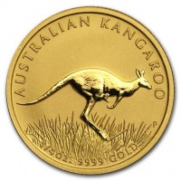 AUSTRALIAN KANGAROO. P. 1/4 OZ. 9999 GOLD. RV.