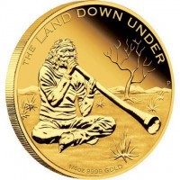 THE LAND DOWN UNDER. TV P. 1/4OZ 9999 GOLD.