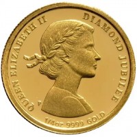 QUEEN ELIZABETH II DIAMOND JUBILEE. P. 1/4oz.9999 GOLD.