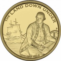 THE LAND DOWN UNDER. P. TV. 1/4OZ 9999 GOLD.