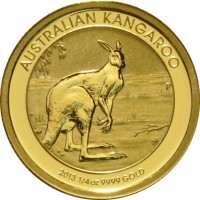 AUSTRALIAN KANGAROO. P. 2013 1/4 OZ. 9999 GOLD. TV.