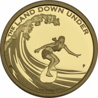 THE LAND DOWN UNDER. P. AH. 1/4OZ 9999 GOLD.