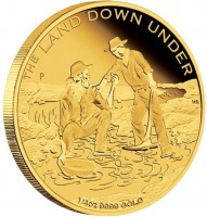 THE LAND DOWN UNDER. P WR. 1/4oz 9999 GOLD.