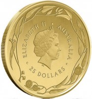 Gold coin Australia KM# 3772 ELIZABETH II. AUSTRALIA. IRB. 25 DOLLARS.
