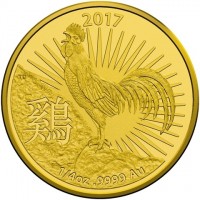 2017. 鷄. TD. 1/4 oz9999 Au.