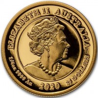 ELIZABETH II AUSTRALIA. IRB. 1/4 OZ 9999 GOLD 2020 25 DOLLARS.