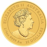 Gold coin Australia ELIZABETH II AUSTRALIA. IRB. 1/4 OZ 9999 GOLD 25 DOLLARS.